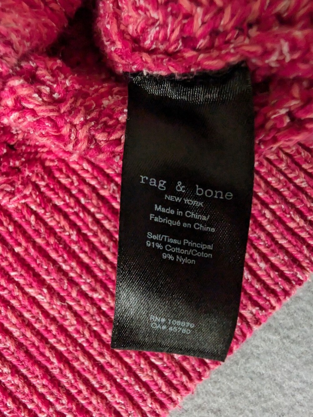 Rag & Bone Edie Open Stitch Pink Knit Crewneck Cotton Blend Sweater Sz Small image 7